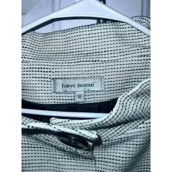 HARVE BERNARD BLAZER SZ 10 Button High Neck Office Siren Secretary Preppy - Picture 6 of 8